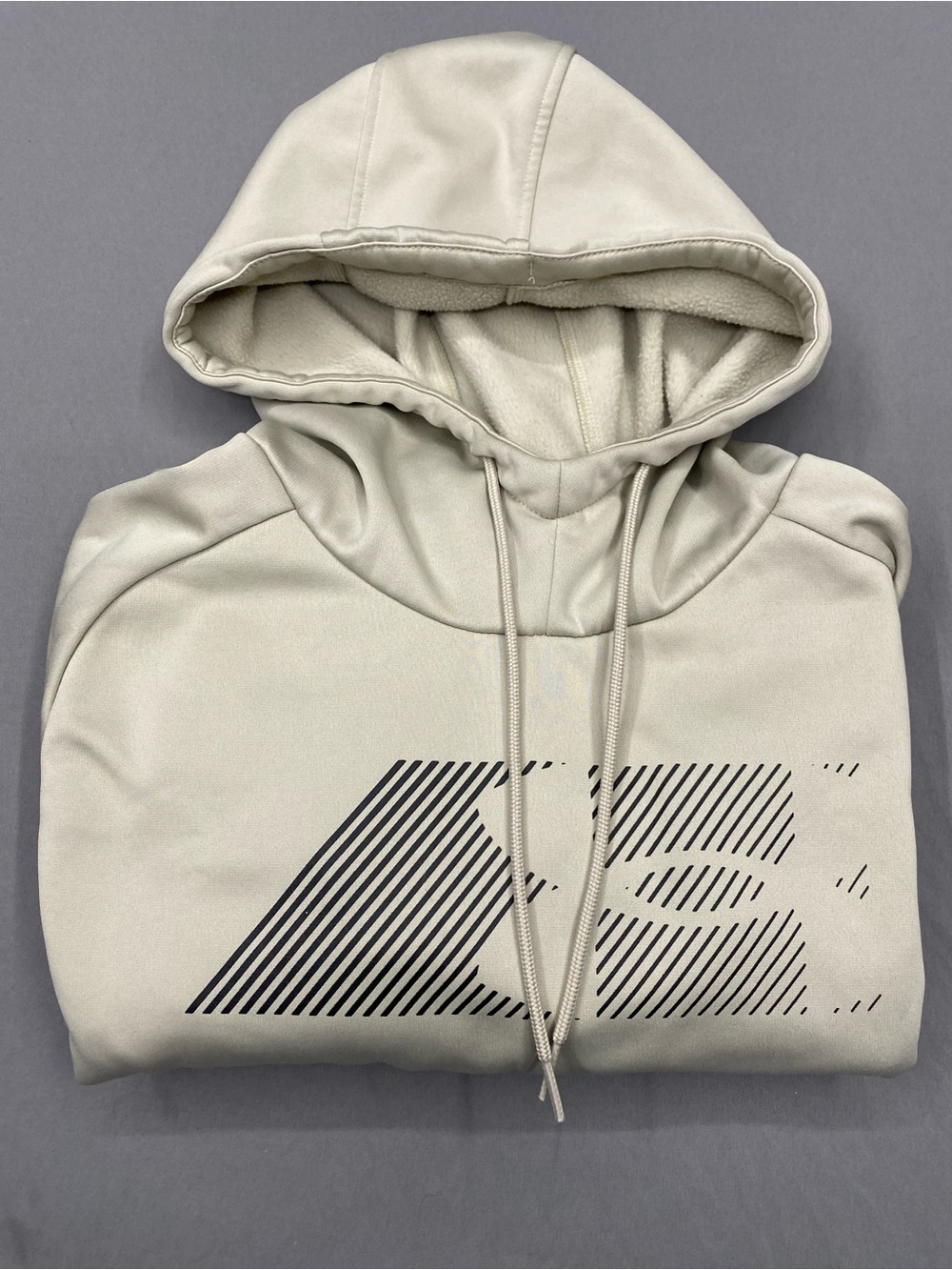 Under Armour Tan Hooded Sweatshirt with Black Striped Logo